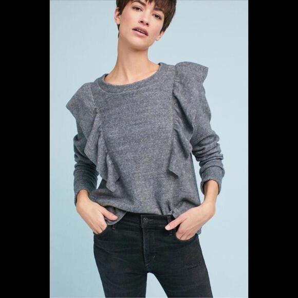 Anthropologie McGuire Sabina Ruffled Crew Neck Sweater - New! - Picture 3 of 9
